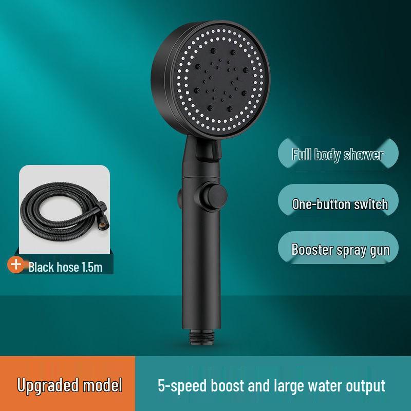 Handheld Lotus Shower Head with Heater and Bracket Set for Bathroom