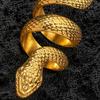 Exaggerated Snake Print Finger Band, Adjustable Open Snake Ring, Three-Dimensional Winding Design Animal Ring for Jewelry Gift
