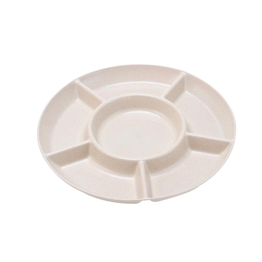 Durable Plastic Food Storage Tray Reusable Flower Shape Snack Container Plate 5-Compartment Divided Dinner Plate Household Use