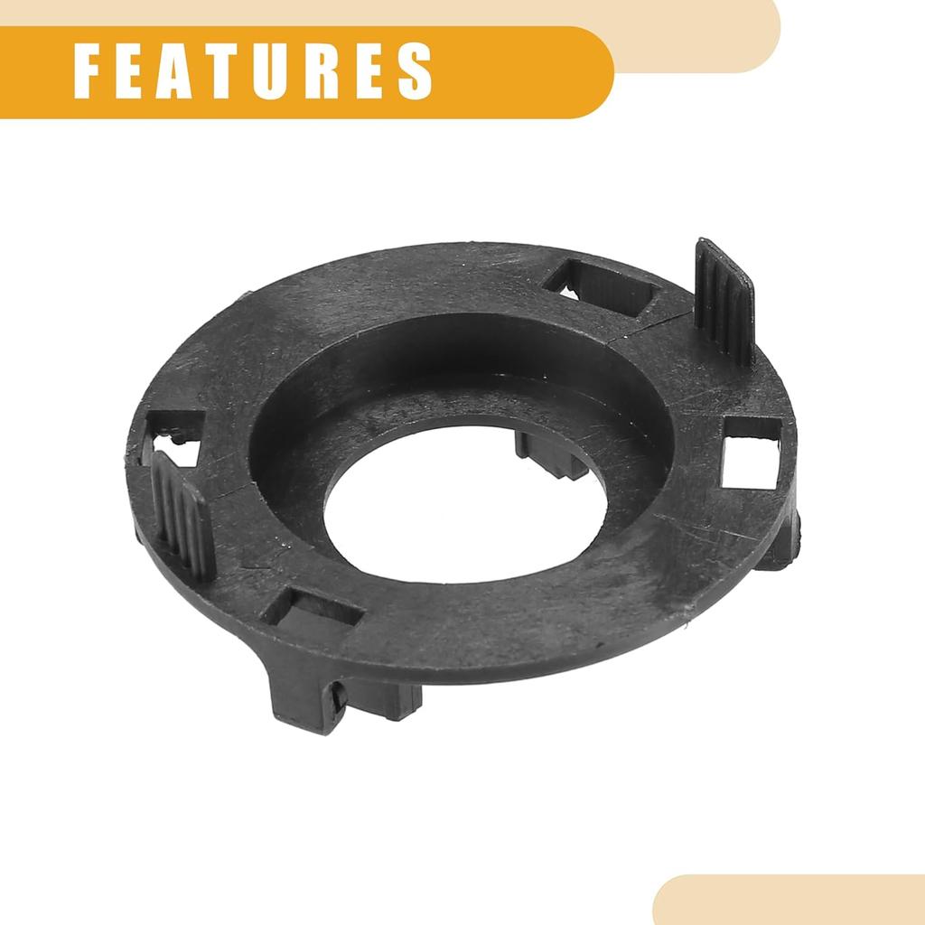 Automotive LED Headlight Bulb Retainer Adapter Holder Socket - Car Headlight Socket - for Hyundai Plastic Black - 1 Pair