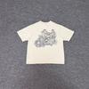 Mens Loose Fit Short Sleeve T-Shirt Retro Embroidered Casual Fashion Trendy Style Teens Daily Wear
