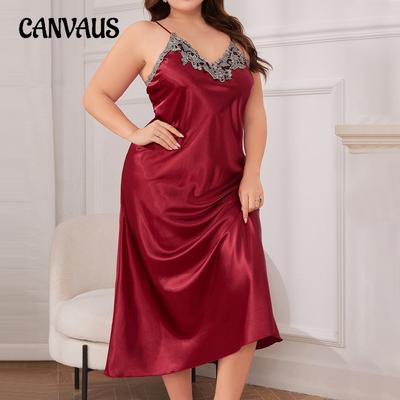 Women's Sexy Plus Size Halter Nightgown Ice Silk Home Wear