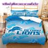 Detroit Lions rugby Pattern Bedding,Quilt Set Quilt Cover Pillowcase Home Birthday Gift (1*duvet cover+2*pillowcase,without core)