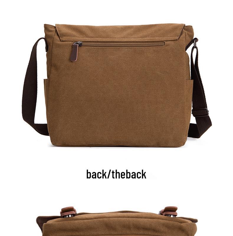 Men's Canvas Messenger Bag - Travel Crossbody, Shoulder Laptop Bag, Briefcase
