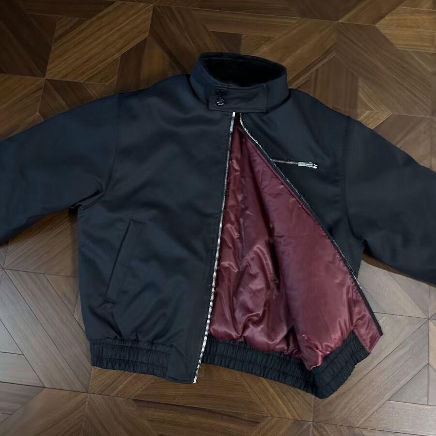 Мужская свободная куртка-бомбер Harrington Cleanfit с меховым воротником XL чёрный