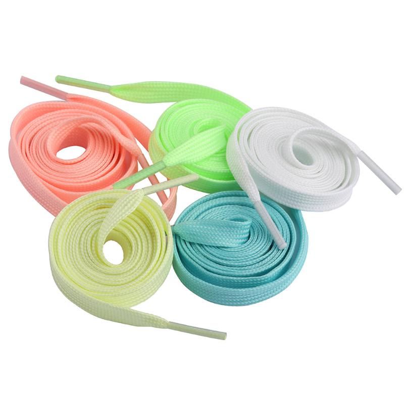 1Pair 120Cm Fluorescent Shoelace Luminous Shoelaces Flat Sneakers Canvas Shoe Laces Glow In The Dark Night Color