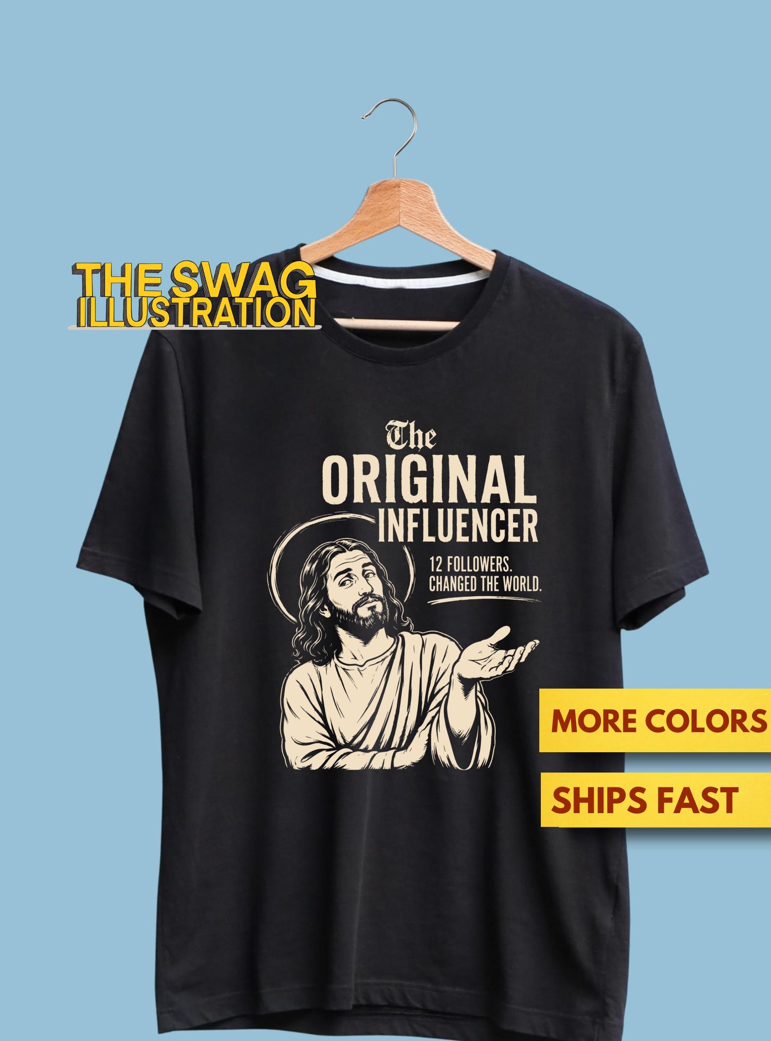 The Original Influencer Shirt, The OG Influencer Shirt, Cool Jesus GifT shirt, Social Media Lovers Shirt, Less Followers More Power Soft Tee XL