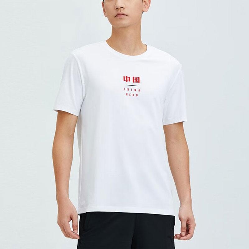ANTA Variety Training Collection T Shirts Men's White Crew Neck Moderate Straight Fit 152337110-1