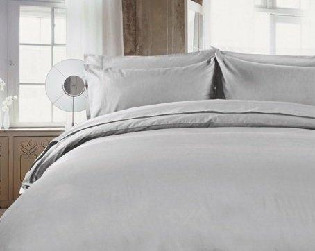 R.T. Home - Luxury Egyptian Extra-Long Staple Cotton Hotel Quality King Size Flat Bed Sheet, 270x270cm, 500 Thread Count Sateen Weave, Silver Gray
