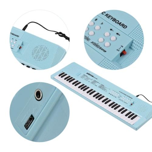 Btuty 61-Key Electronic Keyboard Piano Instrument with Microphone, Dual Power Modes, 6 Demonstration Songs, 5 Different Rhythms, Portable Piano Keyboa
