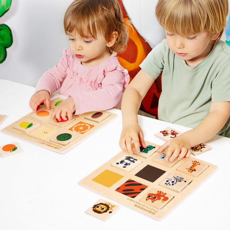 Toys Educational Toys Logical Thinking Puzzles Matching Game Montessori Animal Fruit Cognitive Board Sensory Training Children