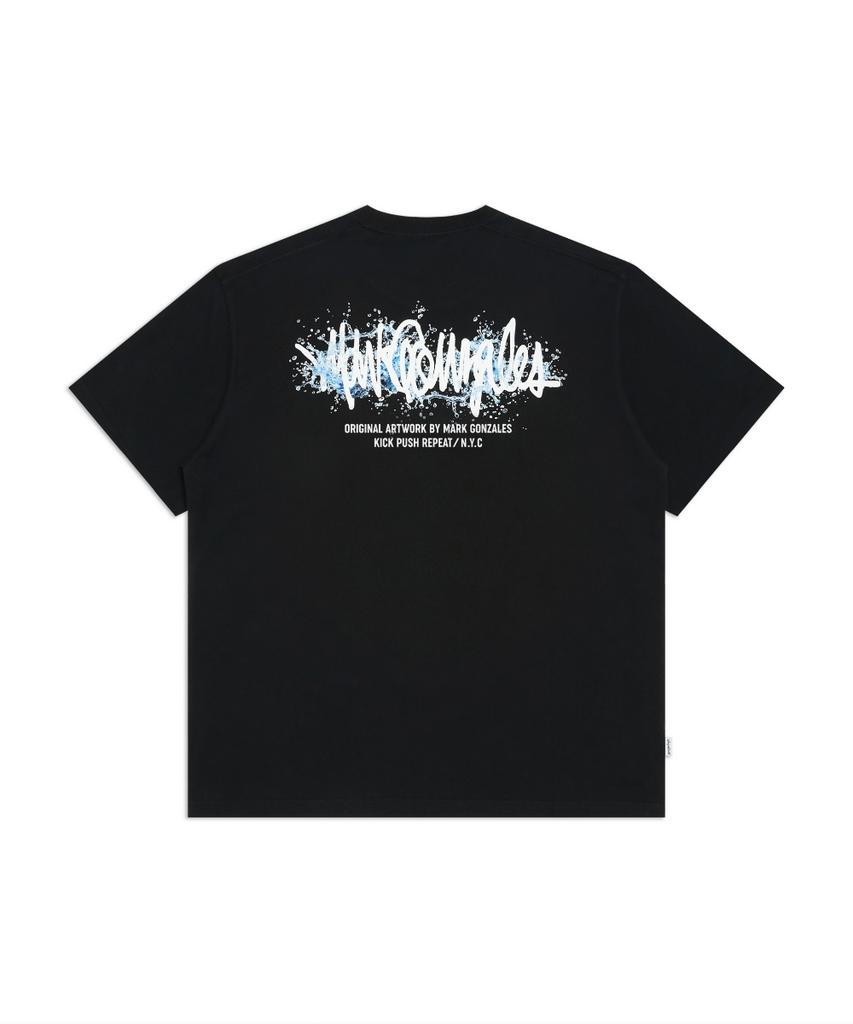 MARK GONZALES Water Next Sign Logo Short Sleeve T-Shirt - Black