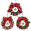 Yousheng 1 Set Christmas Wreath Kit with Red Green Pipe Cleaner Bell Santa Reindeer Charm Ribbon DIY Handmade Xmas Tree Holiday Party Hanging Wreath
