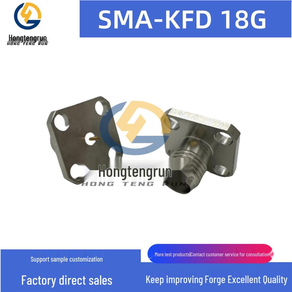 SMA Female RF Connector - Stainless Steel Four-Hole Flange, 18GHz
