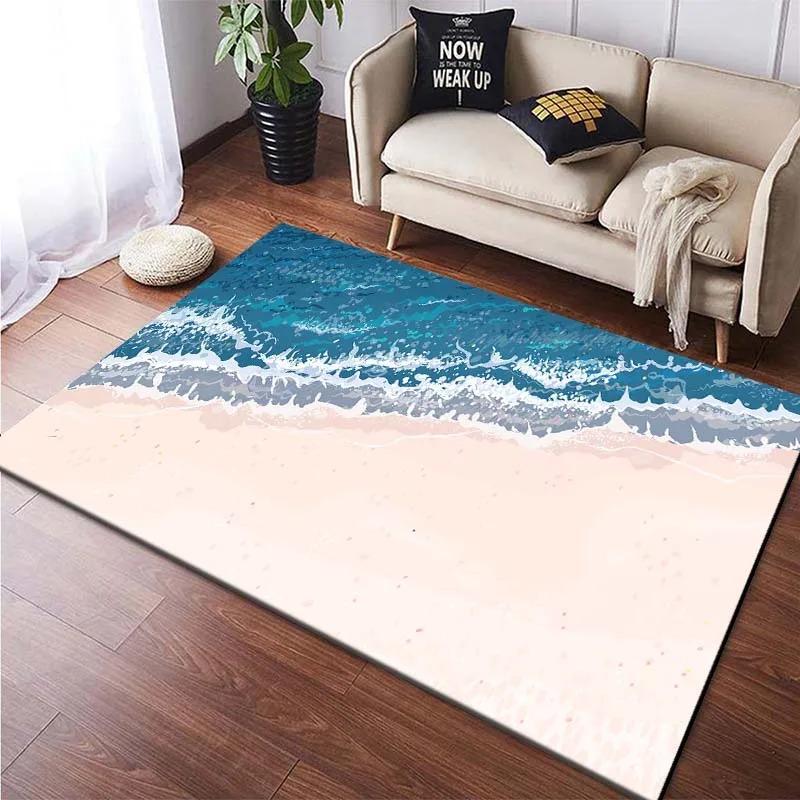 Beach Pattern Floor Mats Door Front Decoration Home Living Room Floor Mats