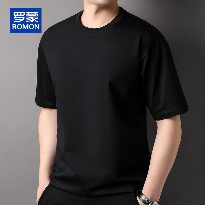 ROMON Unisex Pure Cotton Loose-Fit Short Sleeve T-Shirt 2XL