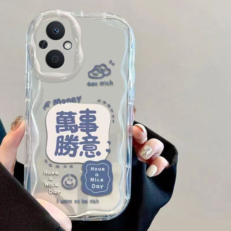 Cream pattern is suitable for iphone16promax mobile phone case, transparent Apple 15 anti-drop 14pro/13ins wind 12x