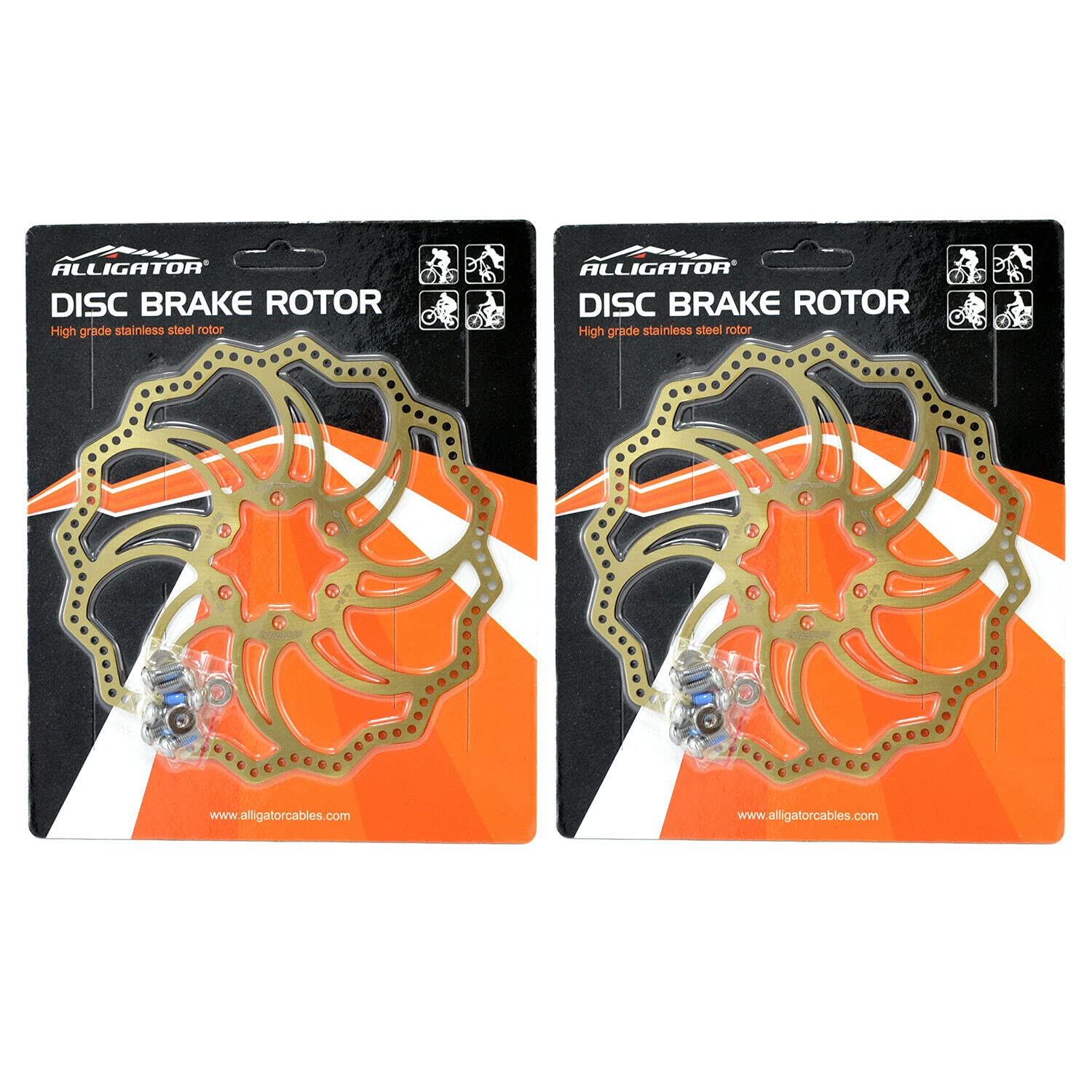 ALLIGATOR Тормозной STARLITE MTB Шоссейный Велосипед Дисковый Тормоз Ротор Ti AR2399 160мм, 2 ШТ., Золотой,