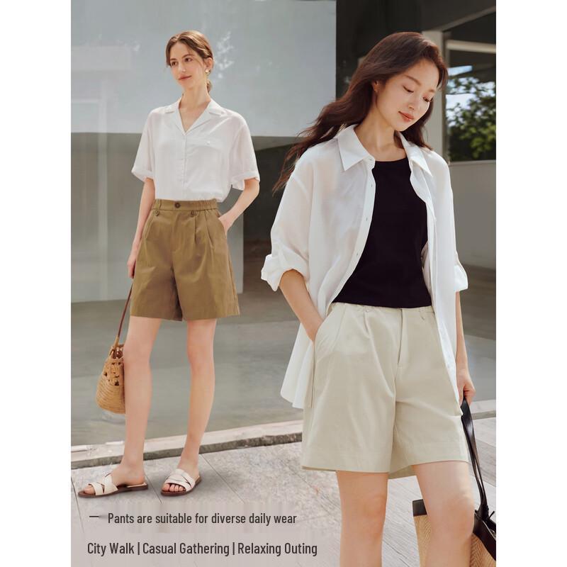 INMAN High-Waisted Cotton Casual Shorts