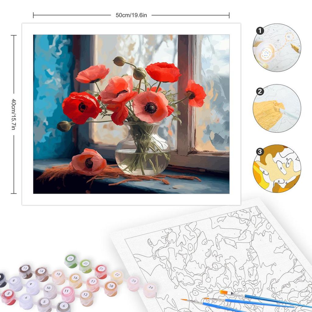 Kit Peinture Par Numéros Adulte - Panda - Toile 40x50 Cm - Loisir Créatif Anti-stress Et Décoration - 6