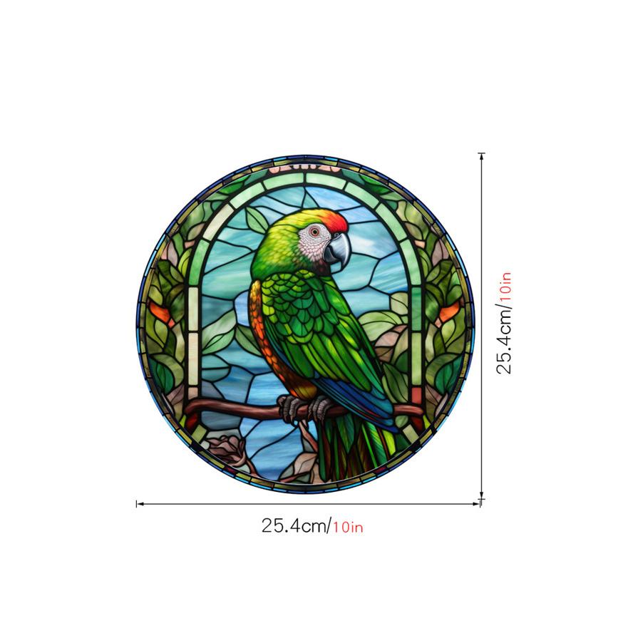 New Antique Color Dyed Hummingbird Iris Japonica Window Glass Electrostatic Sticker Detachable Decorative Film Home Decorations
