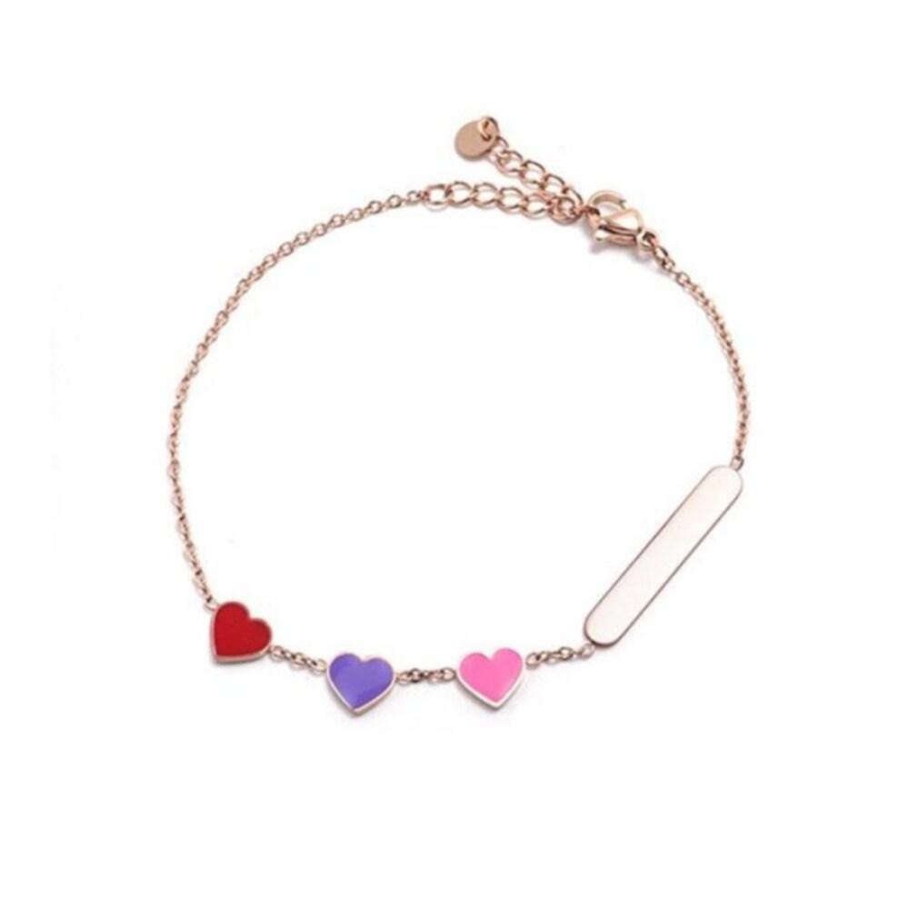 Women's Chain Steel Heart Silver Surgical Gold Bracelet (10605463)