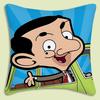 Mr. Bean Pillow Covers Cartoon Sofa Decorative Home Double-Sided Printing Short Plush Cute Cushion Cover