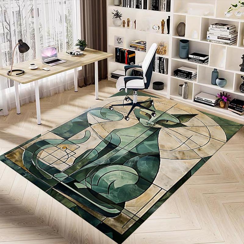 1PC cat mosaic Extra Large Non Slip Floor carpet, Office, family, Studio Large Area Rug Indoor Rugs, Bold Statement Piece