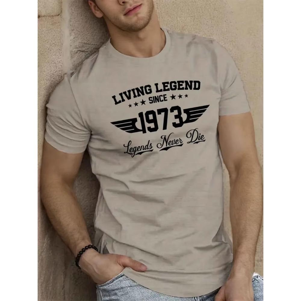 New summer men's casual loose plus size T-shirt with graphic print sporty and comfortable round neck short sleeved shirt since 1