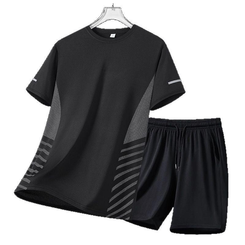 Men's Plus Size Quick-Dry Ice Silk Sports T-Shirt - Short Sleeve Summer Running Top