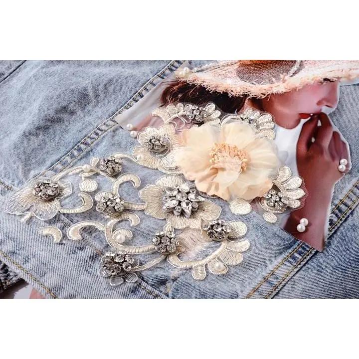 Women's Spring Short Floral Sleeveless Cowboy Temperament Casual Vest Jacket