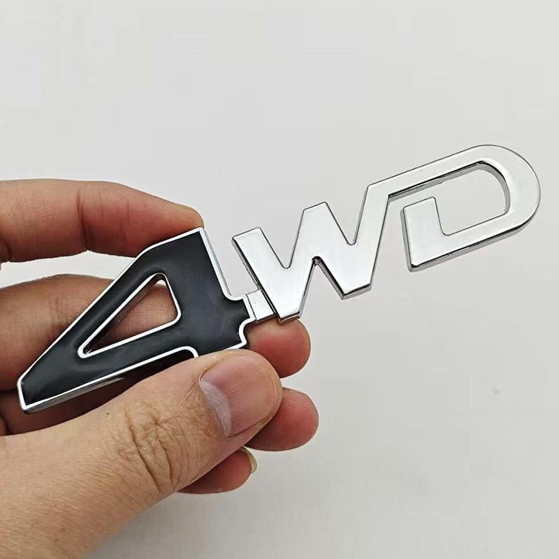 3D Metal Car Letters 4WD Logo Emblem Car Rear Trunk Sticker Fender Side Decals 4WD Badge Auto Accessories