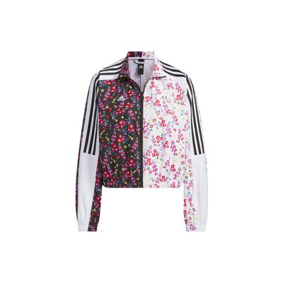 X Shuting Qiu Co-Branded Gewebte Jacke mit floralem Print Sportlich Lässig Damenjacken Schwarz Weiß IM8441
