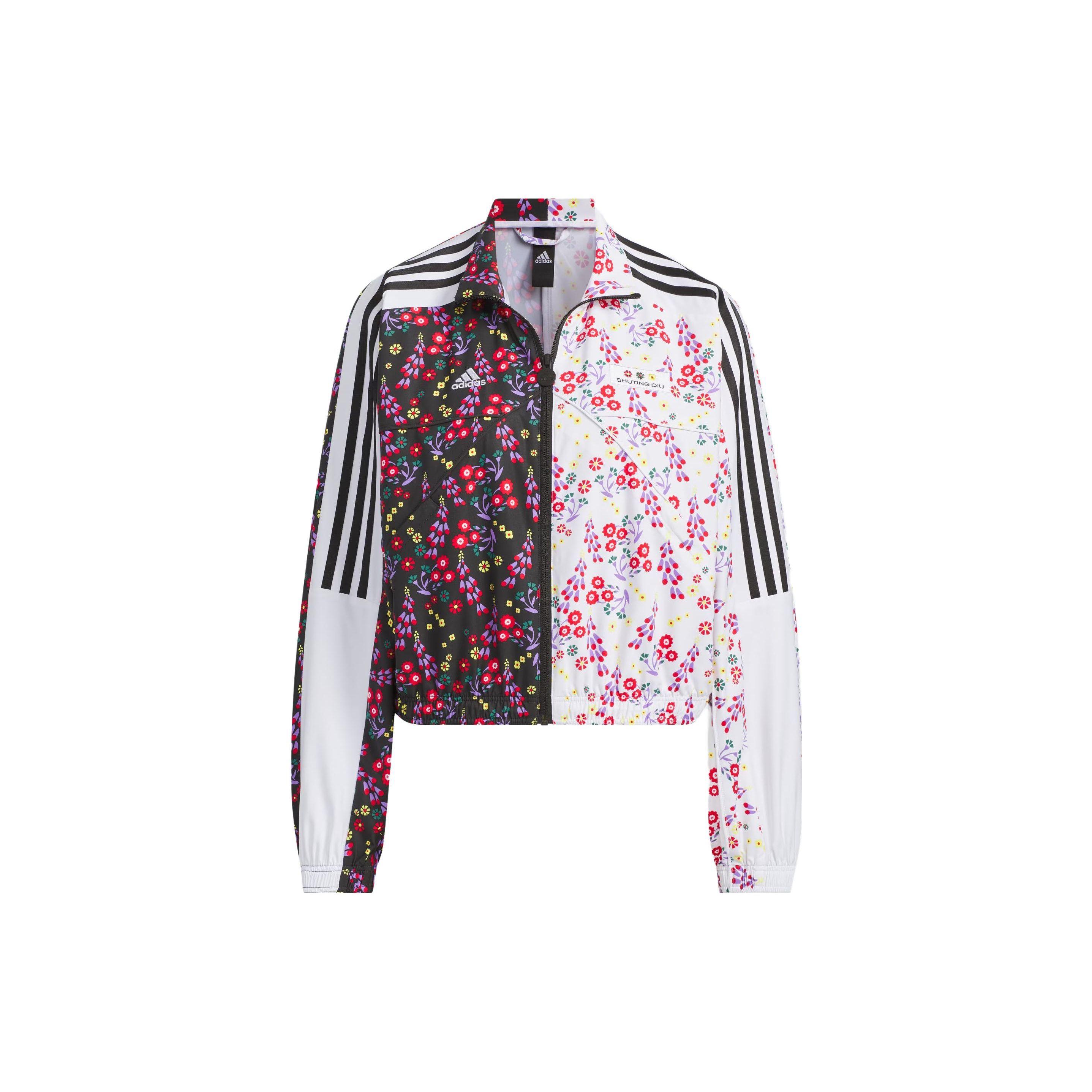 adidas Women s Floral Print Cropped Track Jacket Multi IM8441 S
