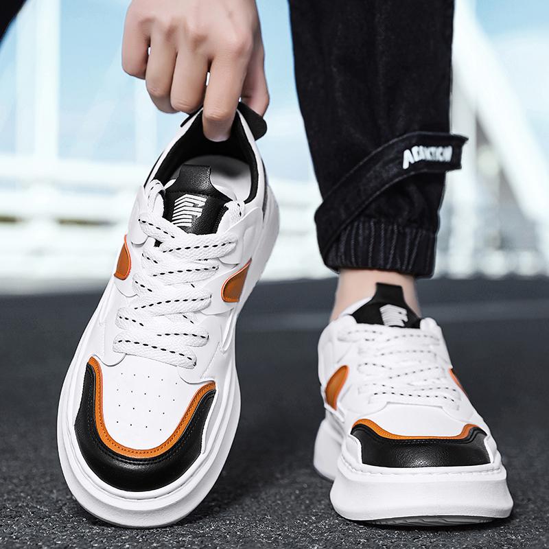 Men's thick soled height increasing white shoes four season new casual shoes soft sole walking shoes student sports board shoes