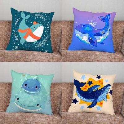 Whale Pillow Case Pillowcase Home Sofa Cushions Car Cushions Pillowcover Office Pillowshell Pillow