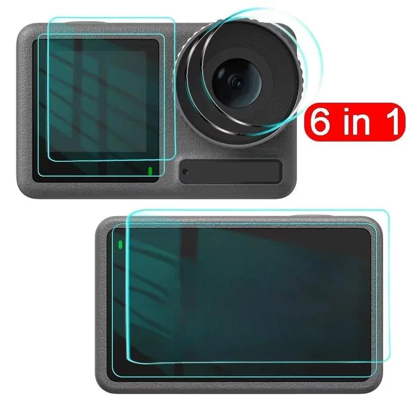 Tempered Glass Camera Screen Protectors for DJI Osmo Action 3 4 5 Pro Lens Cover 9H Full Coverage Anti-scratch Protective Films