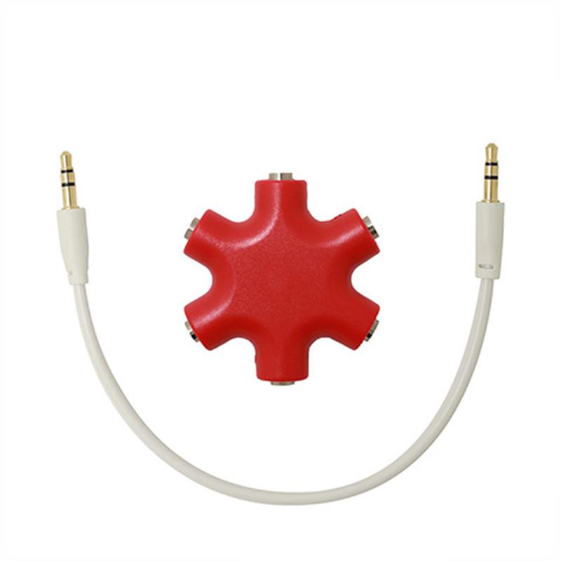 3.5mm Earphone Audio Splitter 1 Male To 1 2 3 4 5 Female Cable 5 Way Port Aux Music Sound Output Cables Stereo Headset ExtensionGood product