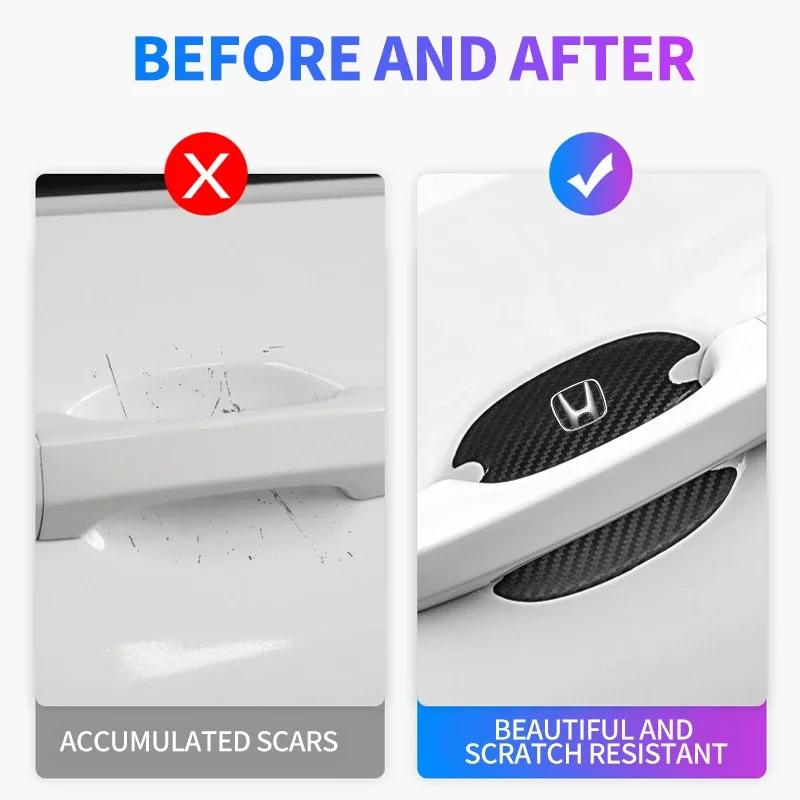 4Pcs Car Door Bowl Anti-scratch Sticker Handle Protection Sticker For Honda Civic xrv hrv crv brv City Accord Fit Jazz Insight TA8