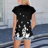 Women's Fashion Casual Basic Floral Textured Round Neck T-Shirt Vest Top