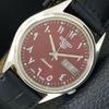 AUTOMATIC VINTAGE SEIKO 5 JAPAN 7009A MENS ARABIC MAROON DIAL WATCH A702528-1 R126-a702528