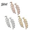 Everyday Luxury Earrings 1 Pair Rhinestone Leaf Stud Earrings Sparkly