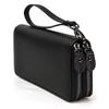 Men'S Crazy Horse Leather Long Wallet Genuine Leather Double Zipper Wallet Multi-Card Cowhide Clutch Bag Large Capacity Mobile Phone Bag