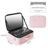Large Capacity Detachable Makeup Bag with LED Mirror for Professional Use, Easy to Clean
