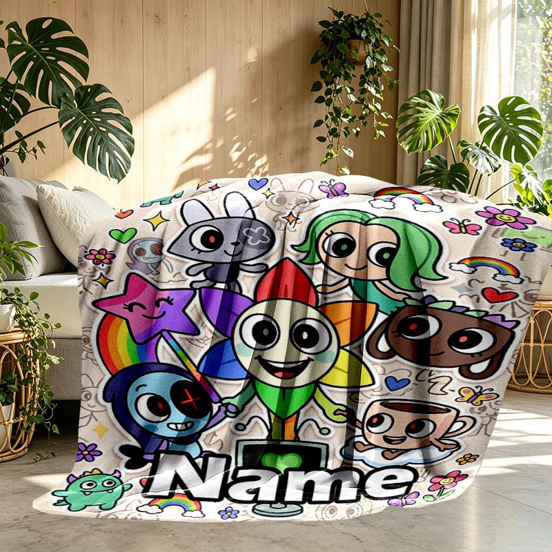 Coperta Personalizzata con Stampa Dandy's World, Decorazione per la Casa, Camera da Letto, Divano, Campeggio, Divano, Regali per Compleanno Natale