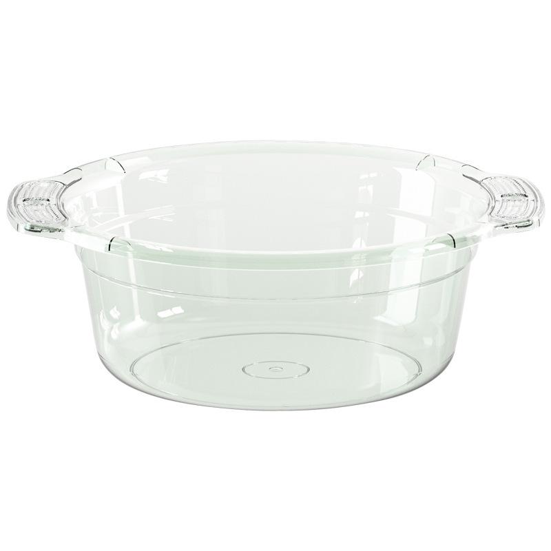 Transparent Thickened Large Household Washbasin for Laundry, Dorms & Vegetables Small (Diameter 26cm) прозрачный/зелёный