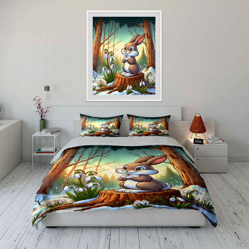 "Charming Bunny In Wonderland" Bedding Sets Duvet Covers Pillowcases(1* Duvet Cover 2* Pillowcases Without Duvet Insert)