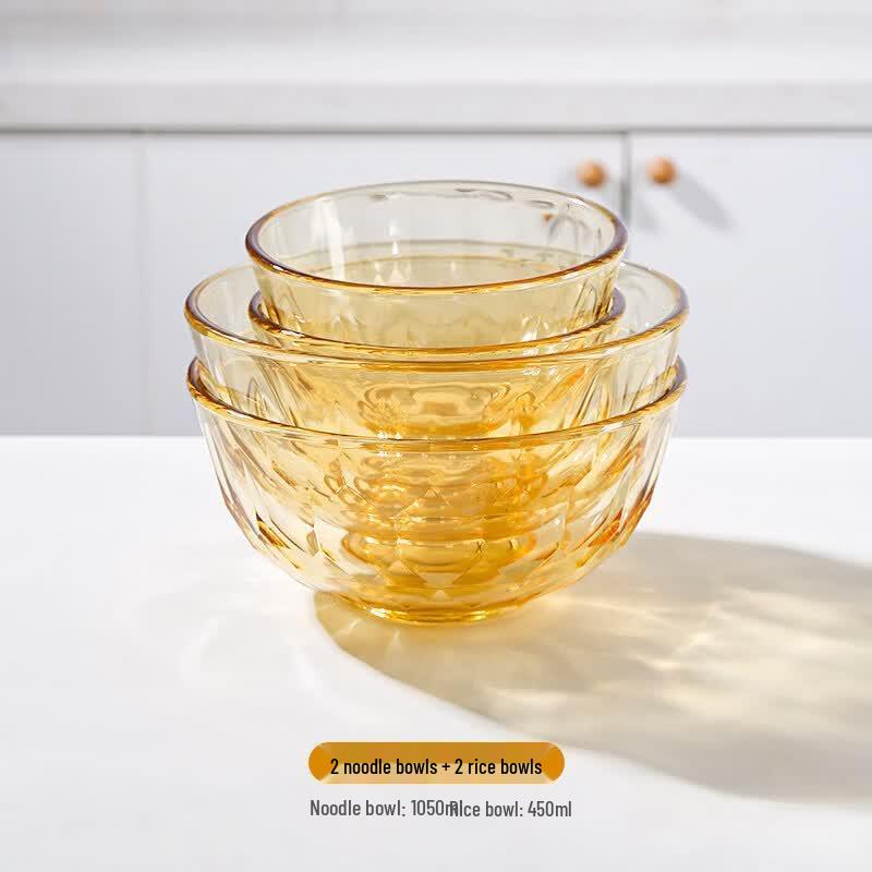 Heat-Resistant Amber Glass Microwave Bowl