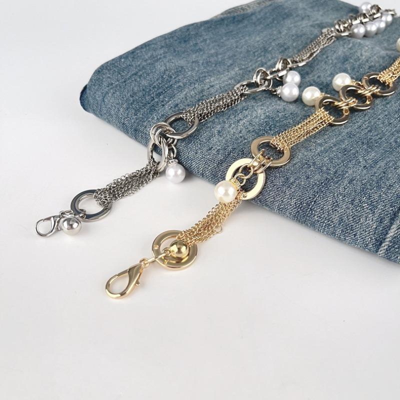 Mary Women's Elegant High-end Waist Chain - Pearl & Metal Chain Belt