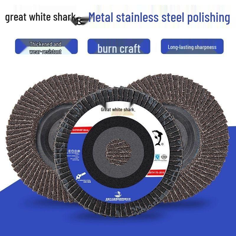 Full Box of Great White Shark Stainless Steel Grinding and Polishing Flap Discs for Angle Grinders